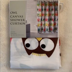 Owl canvas shower curtain